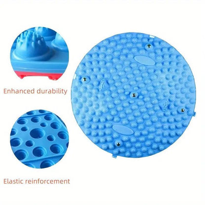 37/55cm Soft Silicone Circular Foot Mat with Textured Surface - Blue-37cm