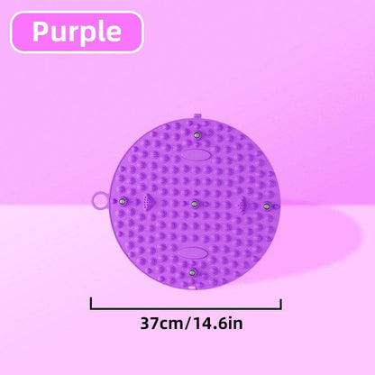 37/55cm Soft Silicone Circular Foot Mat with Textured Surface - Purple-37cm