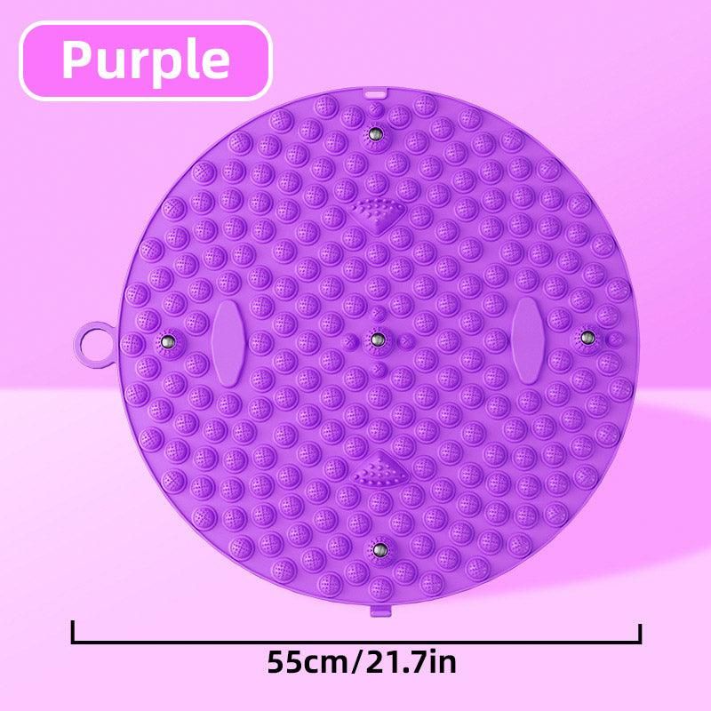 37/55cm Soft Silicone Circular Foot Mat with Textured Surface - Purple-37cm