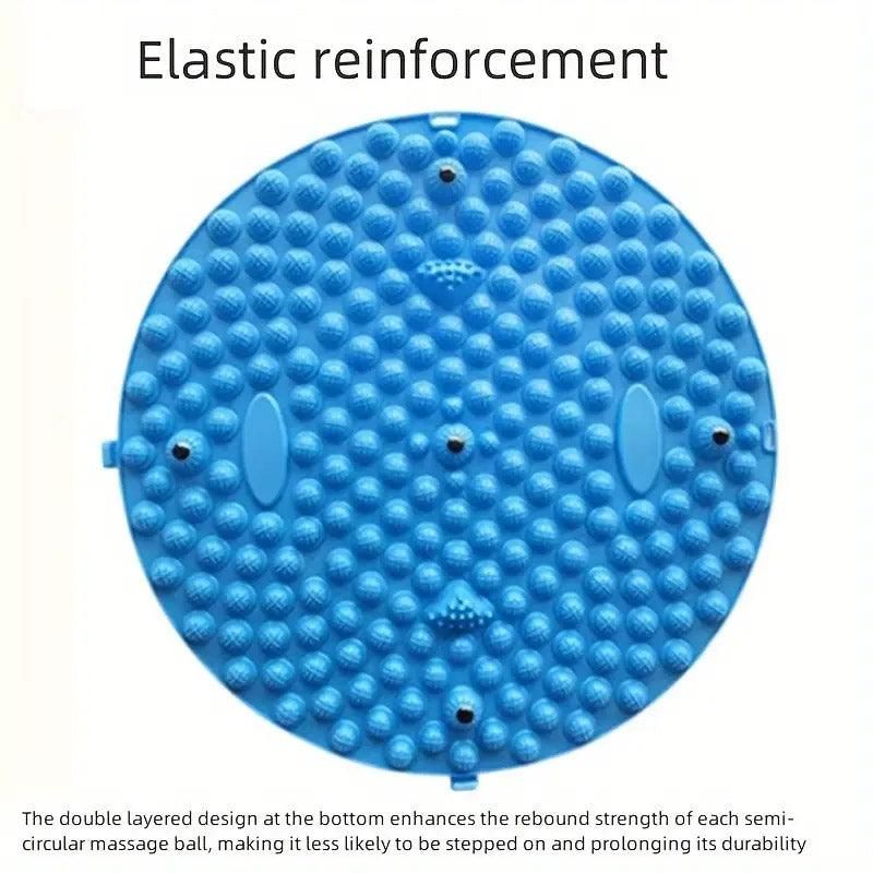 37/55cm Soft Silicone Circular Foot Mat with Textured Surface - Blue-55cm