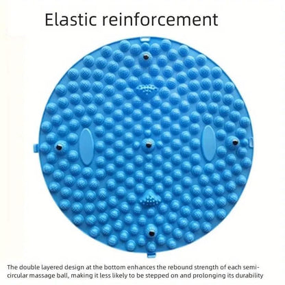 37/55cm Soft Silicone Circular Foot Mat with Textured Surface - Blue-55cm
