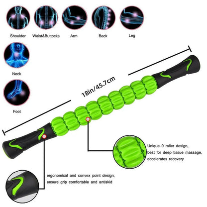 Muscle Massage Sticks Fitness Sport Fascia Rods High Strength Relaxation Roller - Pink