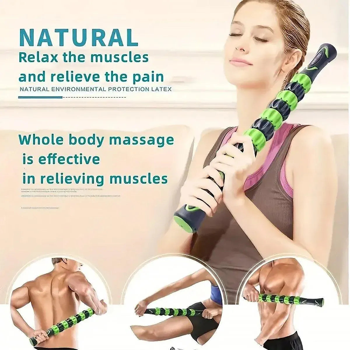 Muscle Massage Sticks Fitness Sport Fascia Rods High Strength Relaxation Roller - Pink