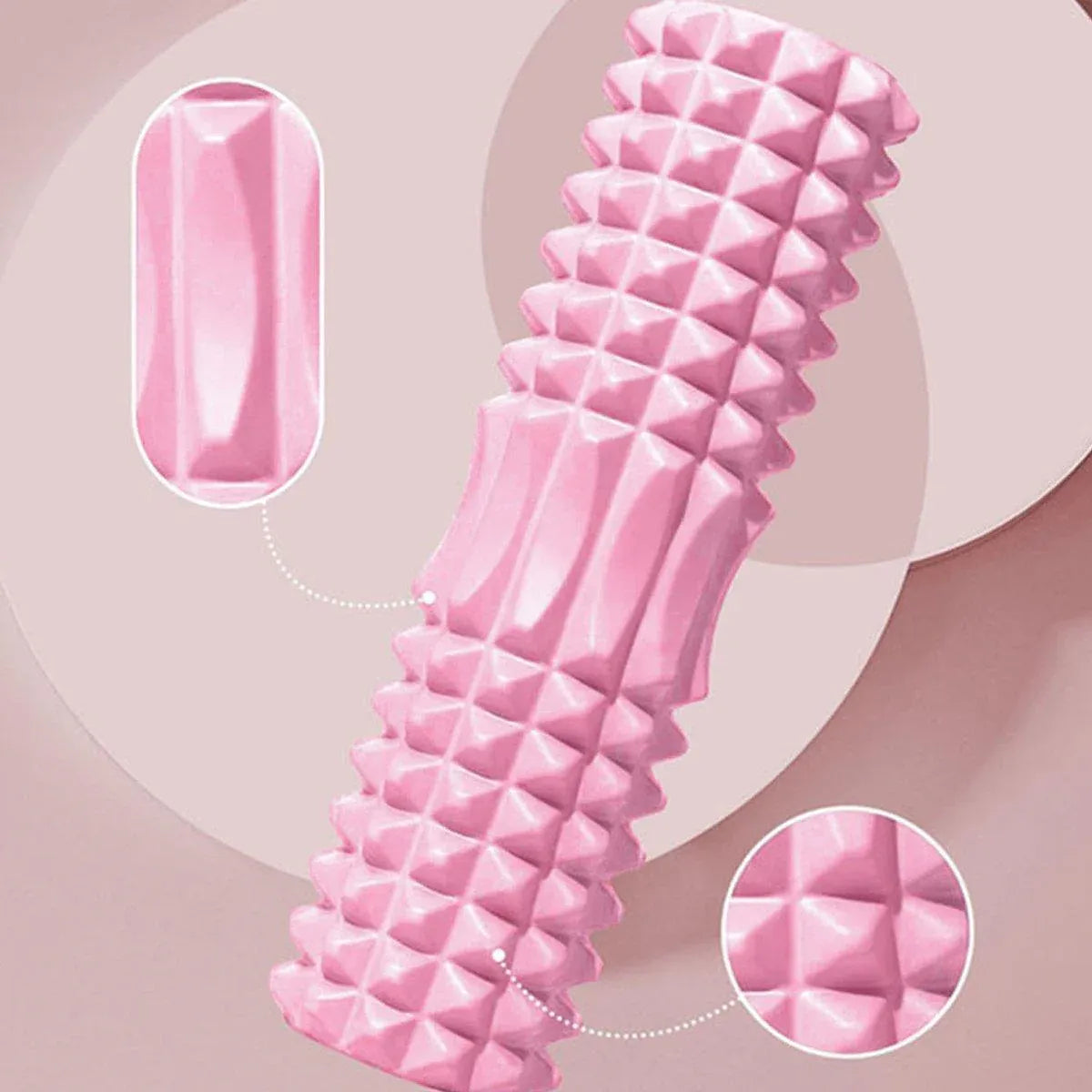 High Density EVA Foam Roller Yoga Massage Stick for Fitness - Crescent Style Blue-33cm