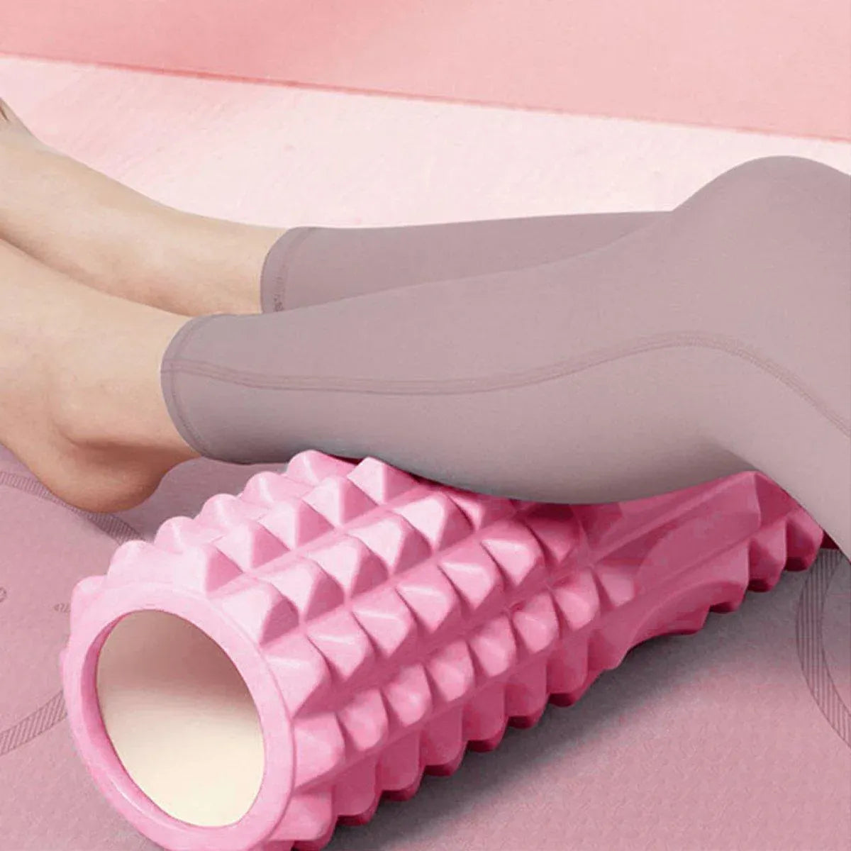 High Density EVA Foam Roller Yoga Massage Stick for Fitness - Crescent Style Blue-33cm