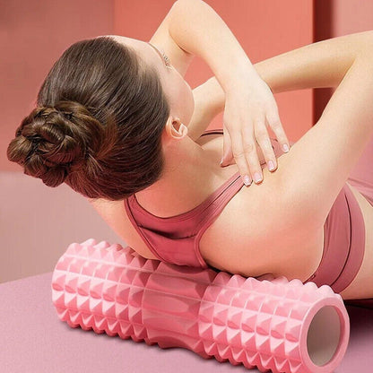 High Density EVA Foam Roller Yoga Massage Stick for Fitness - Crescent Style Blue-33cm
