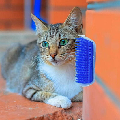 Pet Cat Self Massage Brush Comb Scratcher Wall Corner Self Groomer Grooming Toys - Green