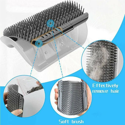 Pet Cat Self Massage Brush Comb Scratcher Wall Corner Self Groomer Grooming Toys - Green