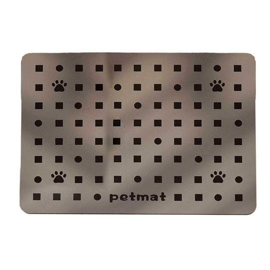 Pet Feeding Mat Dogs Cats Absorbent Non Slip Pet Placemat Waterproof Mat - Brown