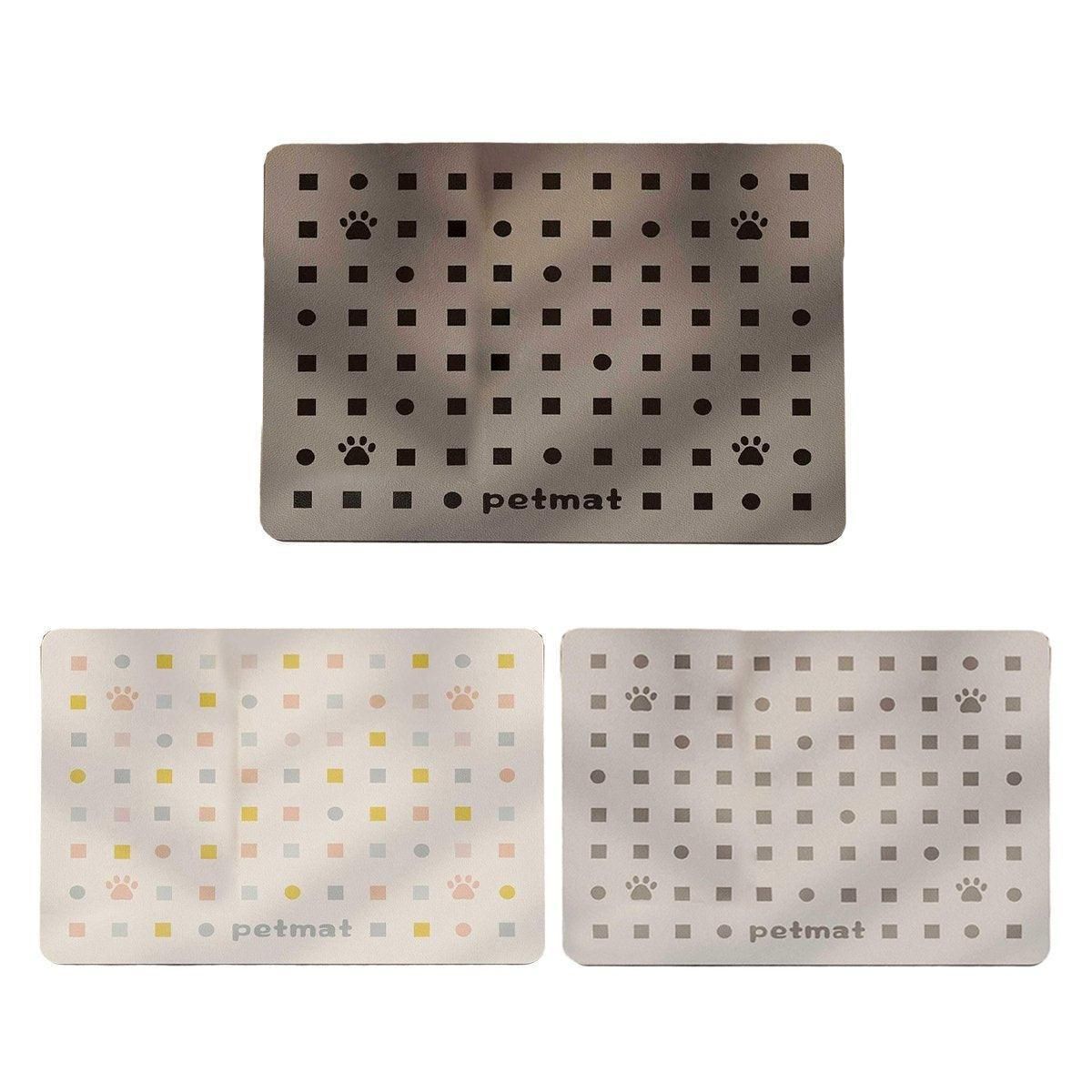 Pet Feeding Mat Dogs Cats Absorbent Non Slip Pet Placemat Waterproof Mat - Brown