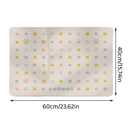 Pet Feeding Mat Dogs Cats Absorbent Non Slip Pet Placemat Waterproof Mat - Brown