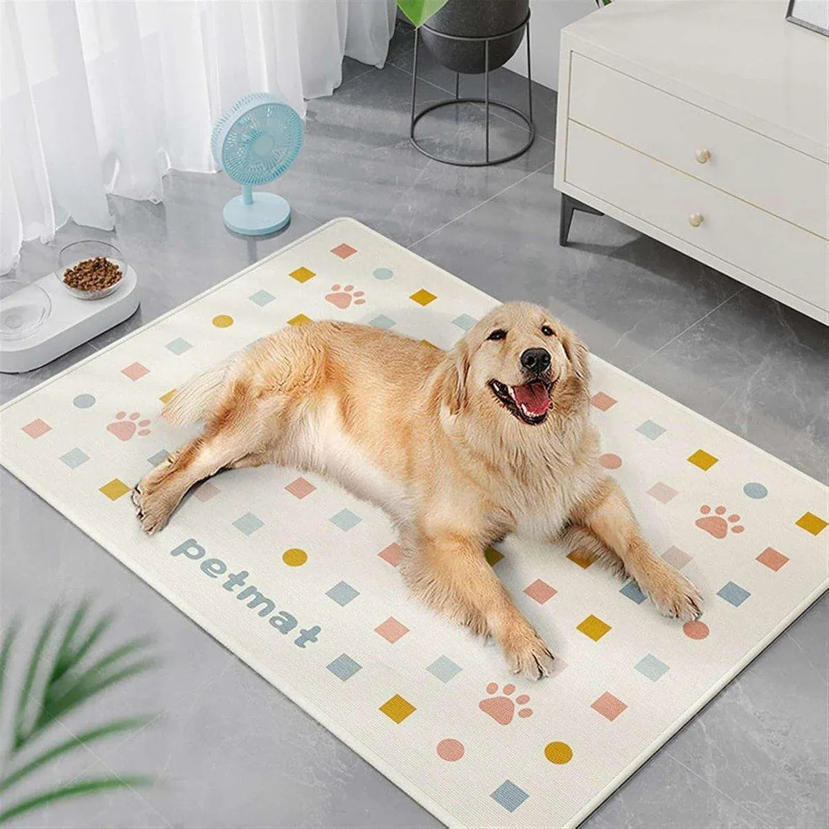 Pet Feeding Mat Dogs Cats Absorbent Non Slip Pet Placemat Waterproof Mat - Brown
