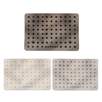 Pet Feeding Mat Dogs Cats Absorbent Non Slip Pet Placemat Waterproof Mat - Light Grey