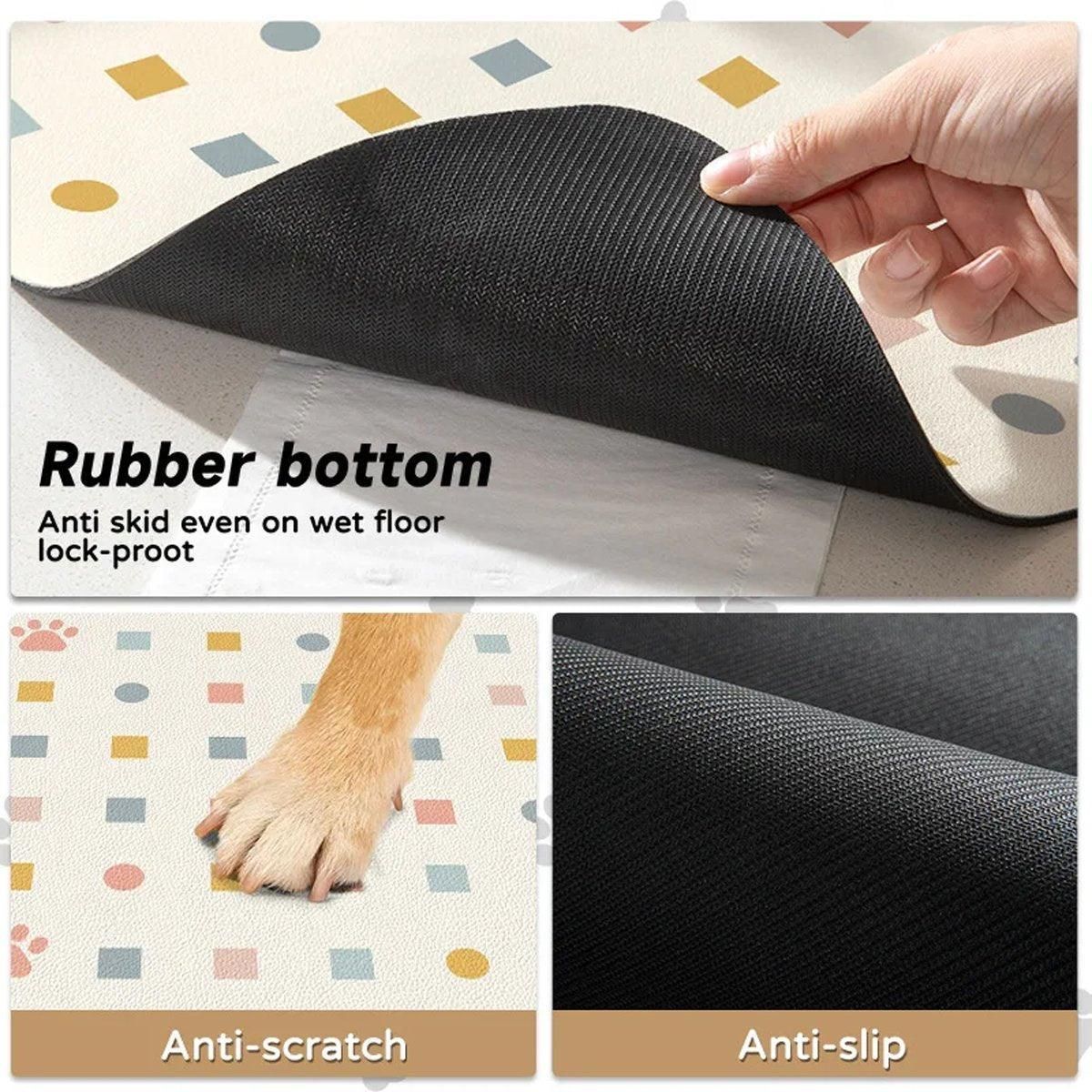 Pet Feeding Mat Dogs Cats Absorbent Non Slip Pet Placemat Waterproof Mat - Light Grey