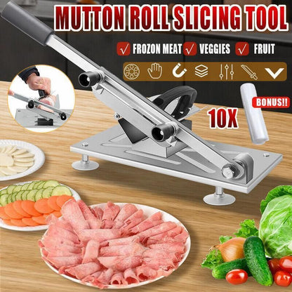 anual Frozen Meat Slicer Stainless Steel Cutter for Beef Mutton Vegetables