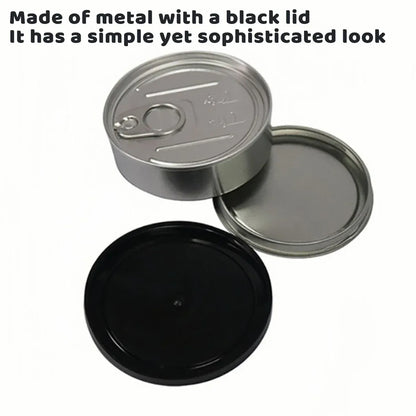 Round Tin Storage Box 100ml Easy Pull Lid Metal Container 10pcs Small Parts
