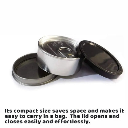Round Tin Storage Box 100ml Easy Pull Lid Metal Container 10pcs Small Parts