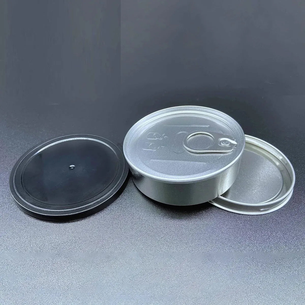 Round Tin Storage Box 100ml Easy Pull Lid Metal Container 10pcs Small Parts