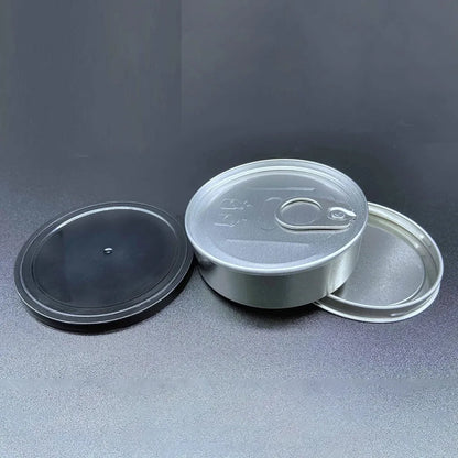 Round Tin Storage Box 100ml Easy Pull Lid Metal Container 10pcs Small Parts