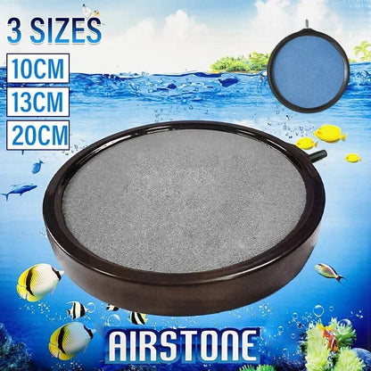 Air Bubble Disk Stone Aquarium Aerator Fish Tank Pump Hydroponics Oxygen - 20cm