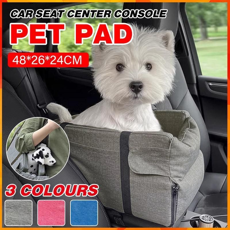 Car Pet Seat Auto Seat Center Console Dog Cat Nest Pad Removable Pet Carrier - Rose Red