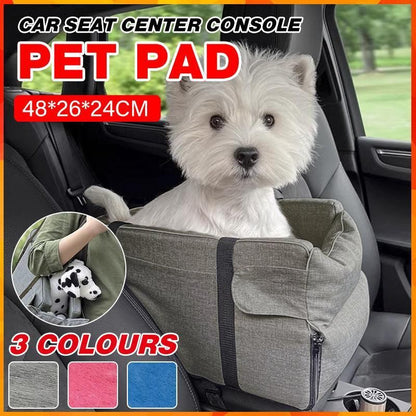 Car Pet Seat Auto Seat Center Console Dog Cat Nest Pad Removable Pet Carrier - Rose Red