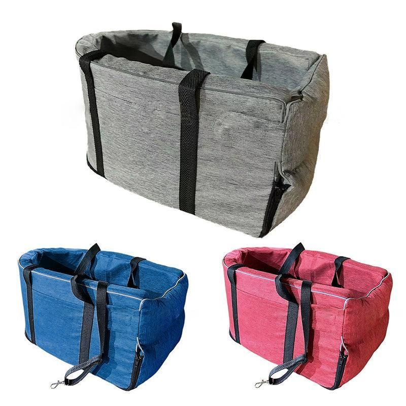 Car Pet Seat Auto Seat Center Console Dog Cat Nest Pad Removable Pet Carrier - Rose Red