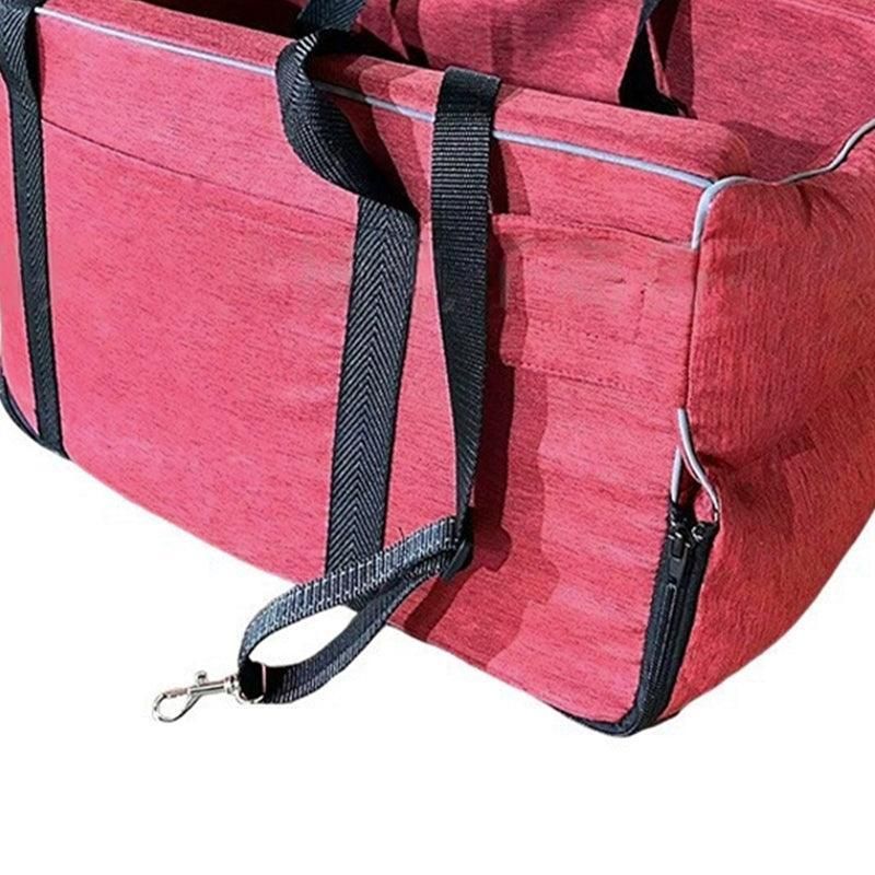 Car Pet Seat Auto Seat Center Console Dog Cat Nest Pad Removable Pet Carrier - Rose Red