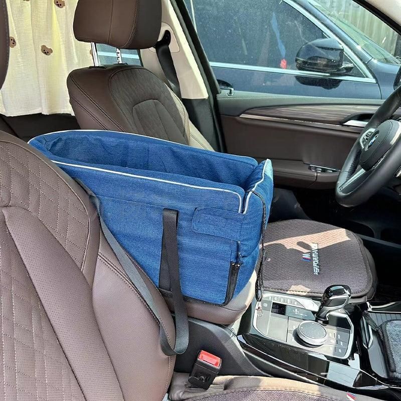 Car Pet Seat Auto Seat Center Console Dog Cat Nest Pad Removable Pet Carrier - Rose Red