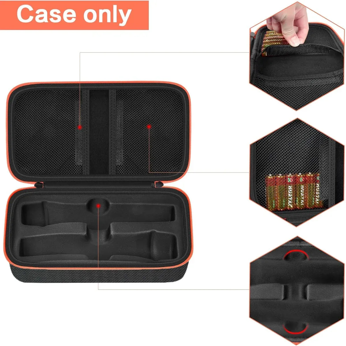 Portable EVA Microphone Storage Case Handheld Mic Box with Dividers Shockproof