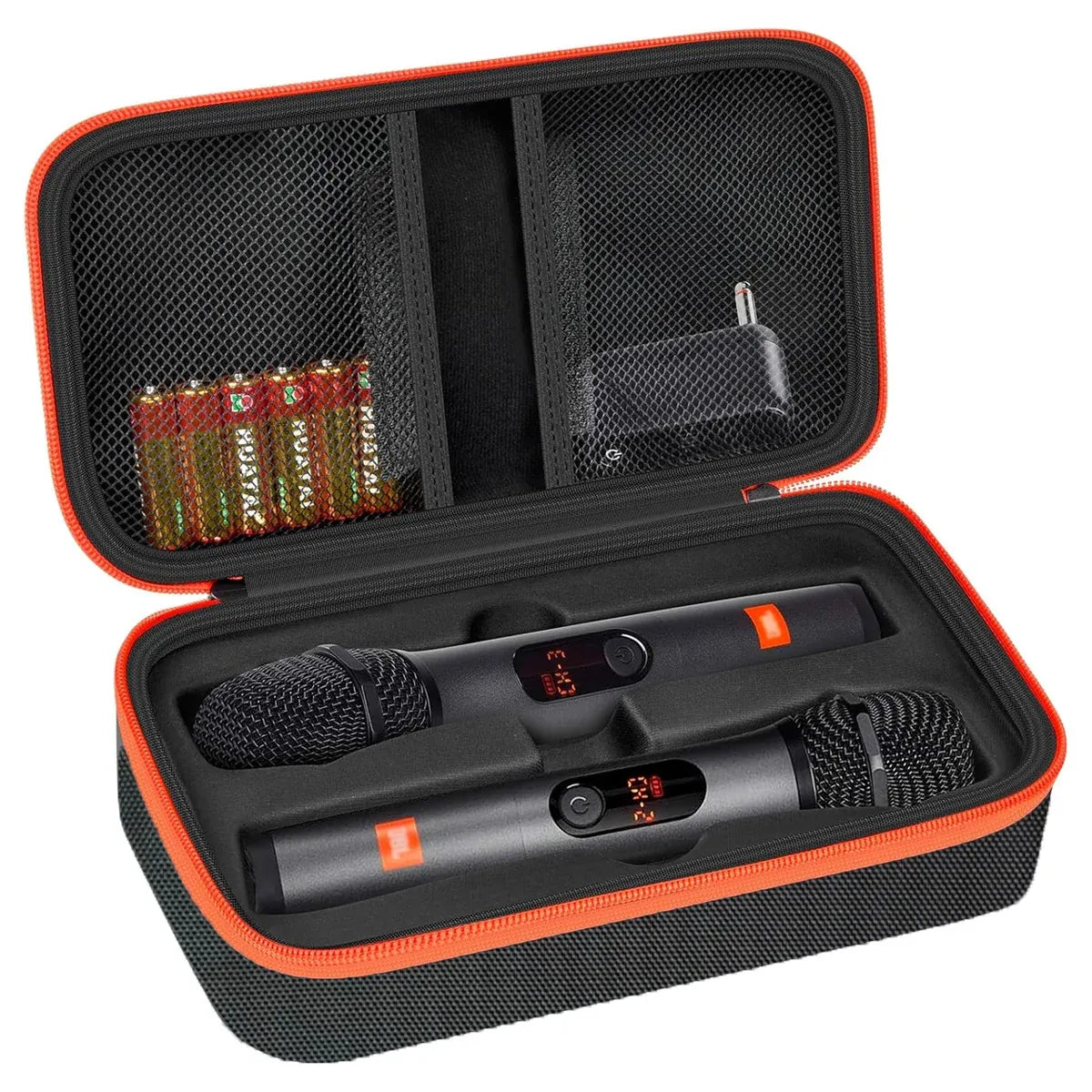 Portable EVA Microphone Storage Case Handheld Mic Box with Dividers Shockproof