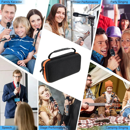 Portable EVA Microphone Storage Case Handheld Mic Box with Dividers Shockproof