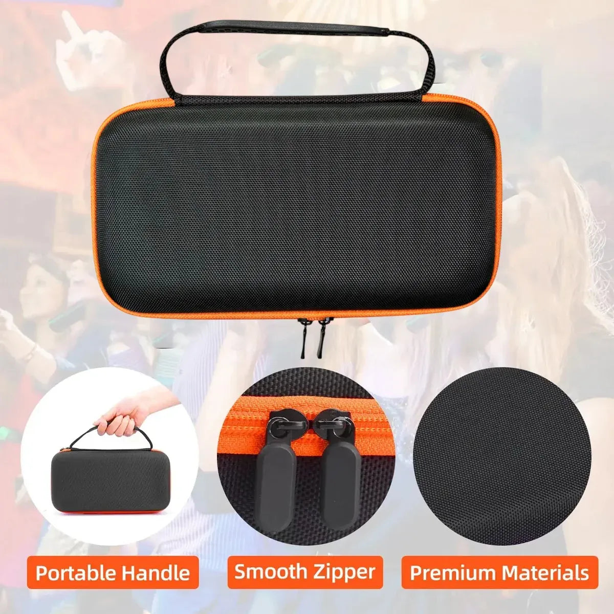 Portable EVA Microphone Storage Case Handheld Mic Box with Dividers Shockproof