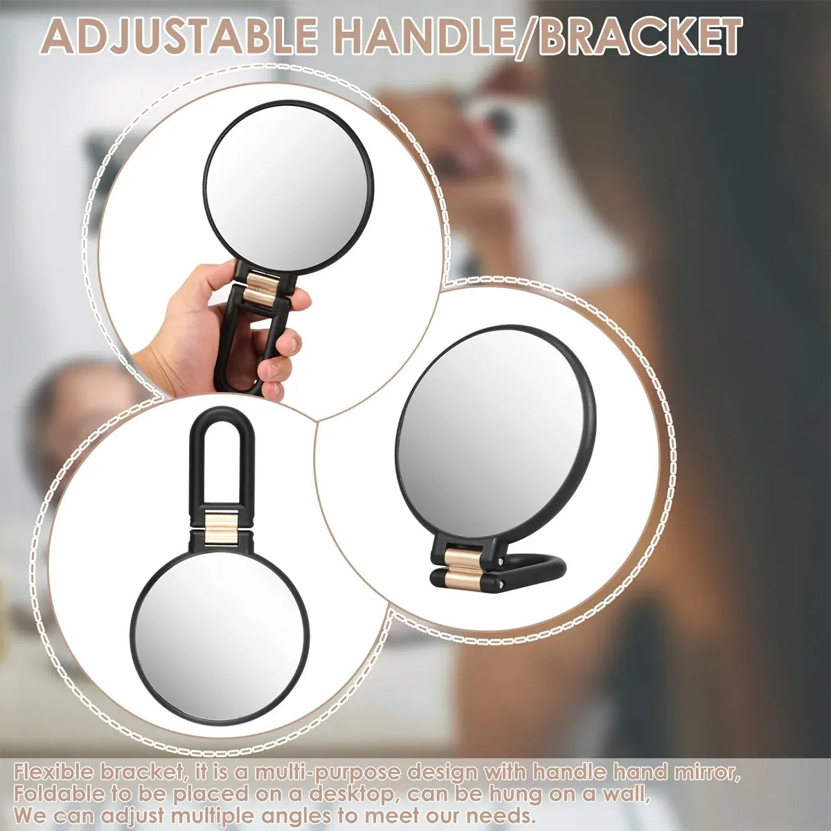 Makeup Mirror Handheld Magnifying Mirror 30X Portable Mirror Compact Travel Tool - White