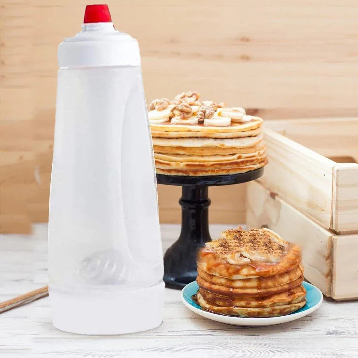 1000ml Hand Crank Batter Dispenser Mixing Jug with Scale for Muffins Pancakes