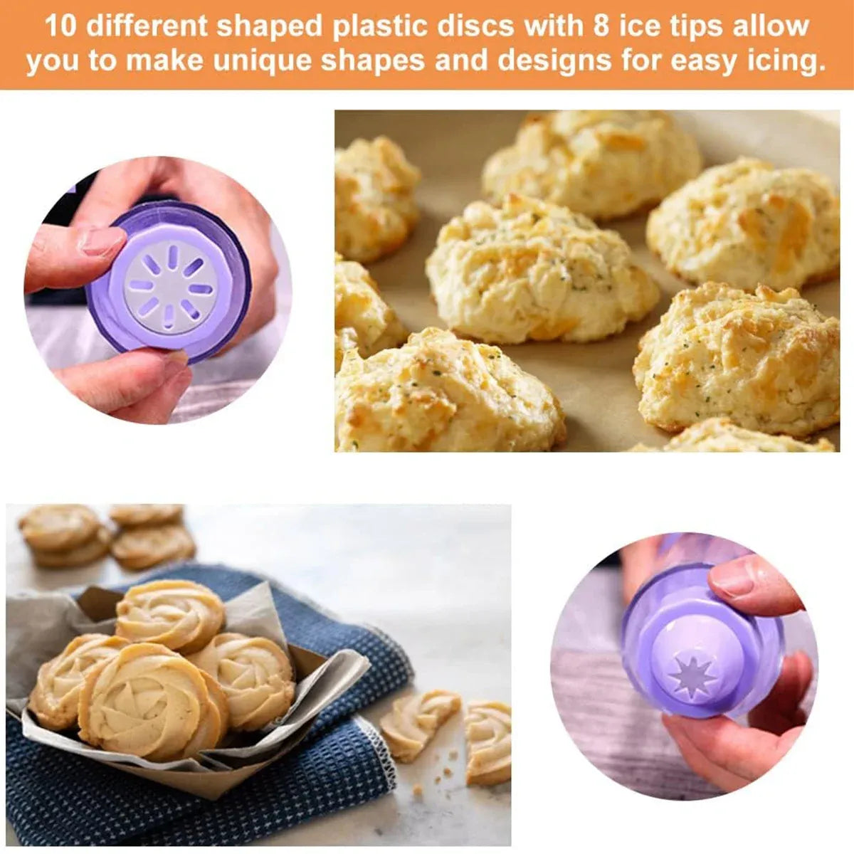 Cookie Gun With Molds Icing Piping Tool Baking Decorating Set For Cake Cupcake