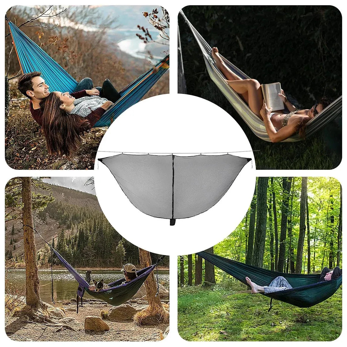 Hammock Mosquito Net Separate Anti-Mosquito Cover For Outdoor Picnic Camping - Grey