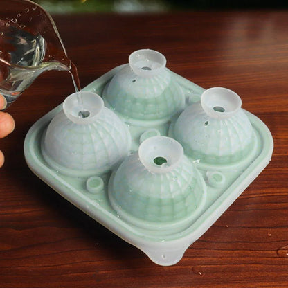 2PCS Silicone Ice Cube Tray Round and Square Ice Ball Maker for Whiskey Cocktails - Blue