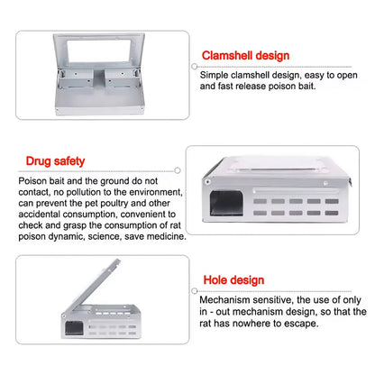Humane Rodent Catcher Reusable Pest Control Box Enclosed Design for Home Use