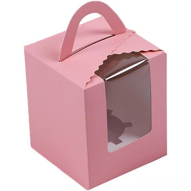 50 Pack Premium Cupcake Boxes with Window Thickened Cardboard Muffin Holders - Green