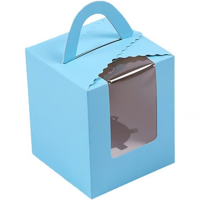 50 Pack Premium Cupcake Boxes with Window Thickened Cardboard Muffin Holders - Green