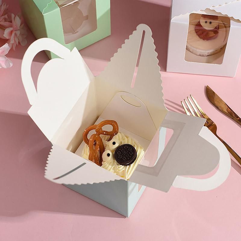 50 Pack Premium Cupcake Boxes with Window Thickened Cardboard Muffin Holders - Pink