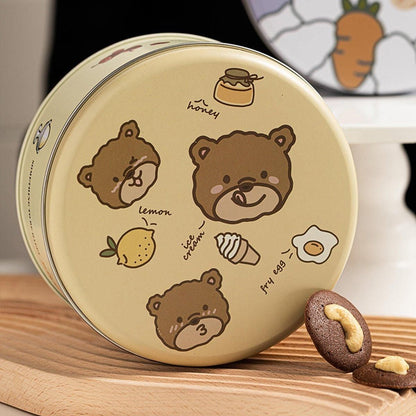 10PCS Cookie Tin Box Metal Biscuit Gift Box Candy Packaging Dragon Year Baking - Bread Bear (bump)