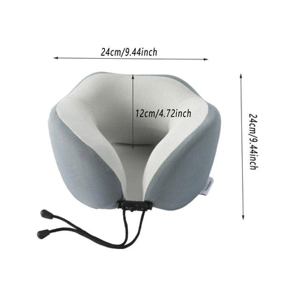Memory Foam U Shaped Neck Pillow Travel Portable Office Nap Support Pillow - Black