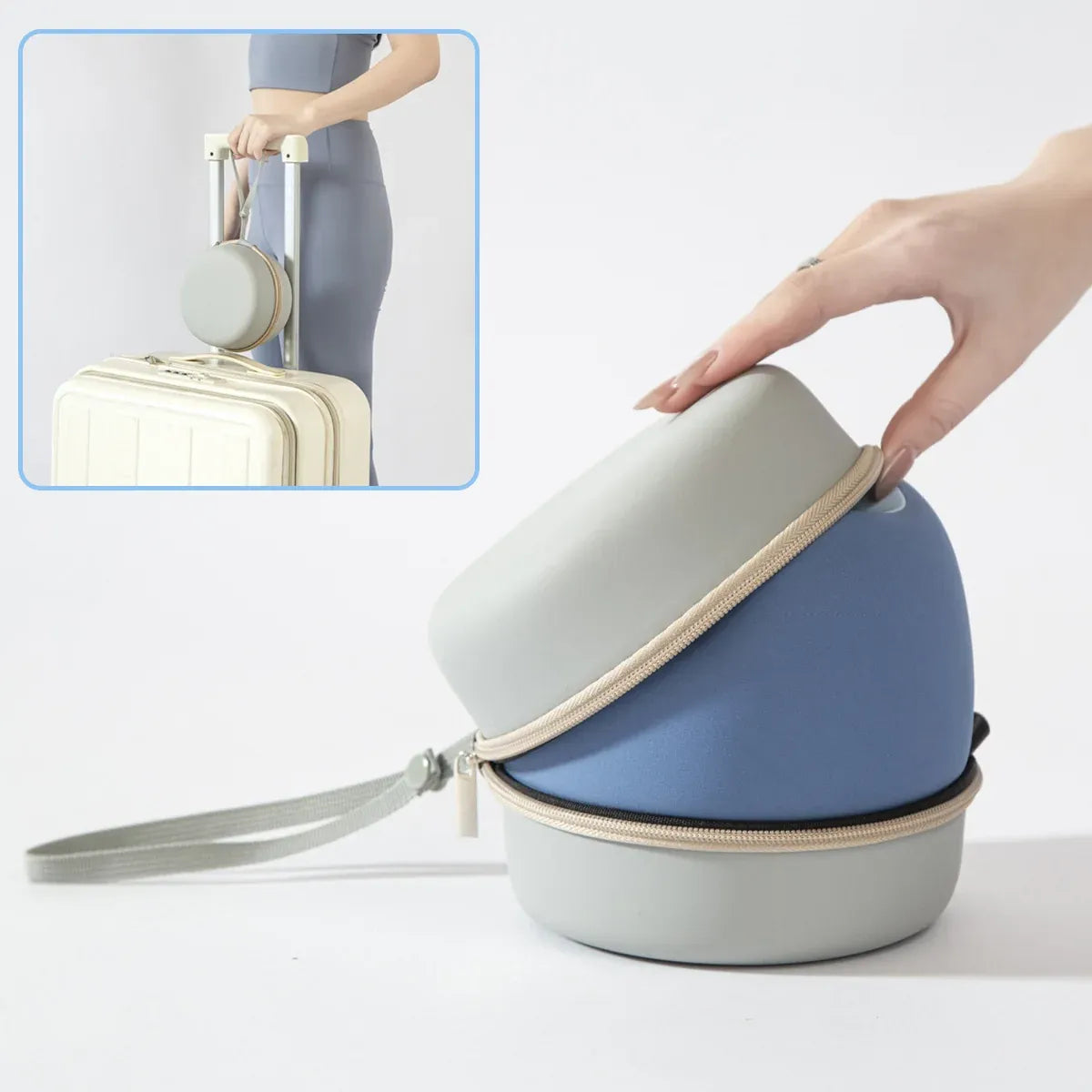 Travel Neck Pillow Memory Foam U Shape Grey Cushion for Airplane Train Support - DarK Blue