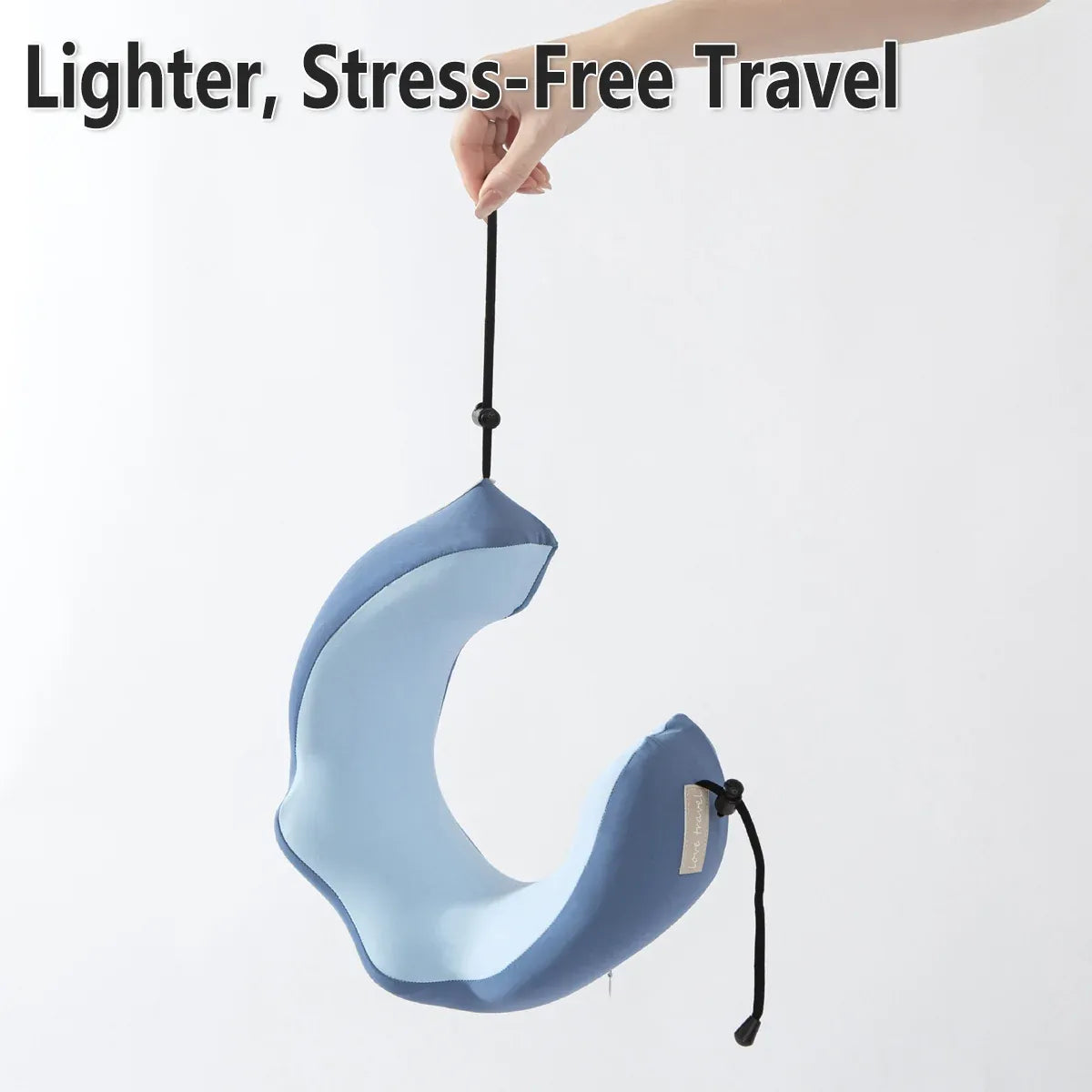 Travel Neck Pillow Memory Foam U Shape Grey Cushion for Airplane Train Support - DarK Blue