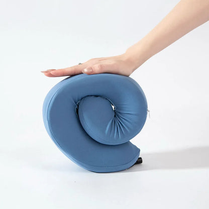 Travel Neck Pillow Memory Foam U Shape Grey Cushion for Airplane Train Support - DarK Blue
