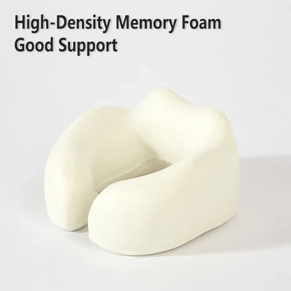 Travel Neck Pillow Memory Foam U Shape Grey Cushion for Airplane Train Support - DarK Blue