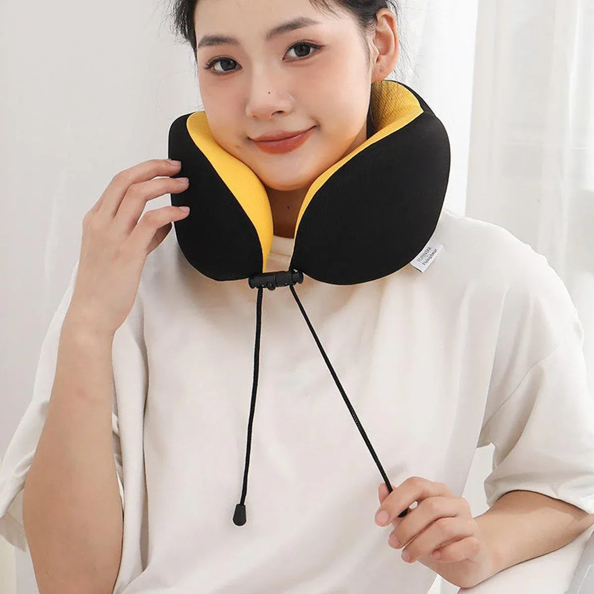 Memory Foam U Shaped Neck Pillow Travel Portable Office Nap Support Pillow - Green