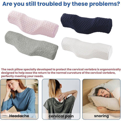 Orthopedic Memory Foam Cervical Neck Pillow for Sleep Support Slow Rebound - Navy